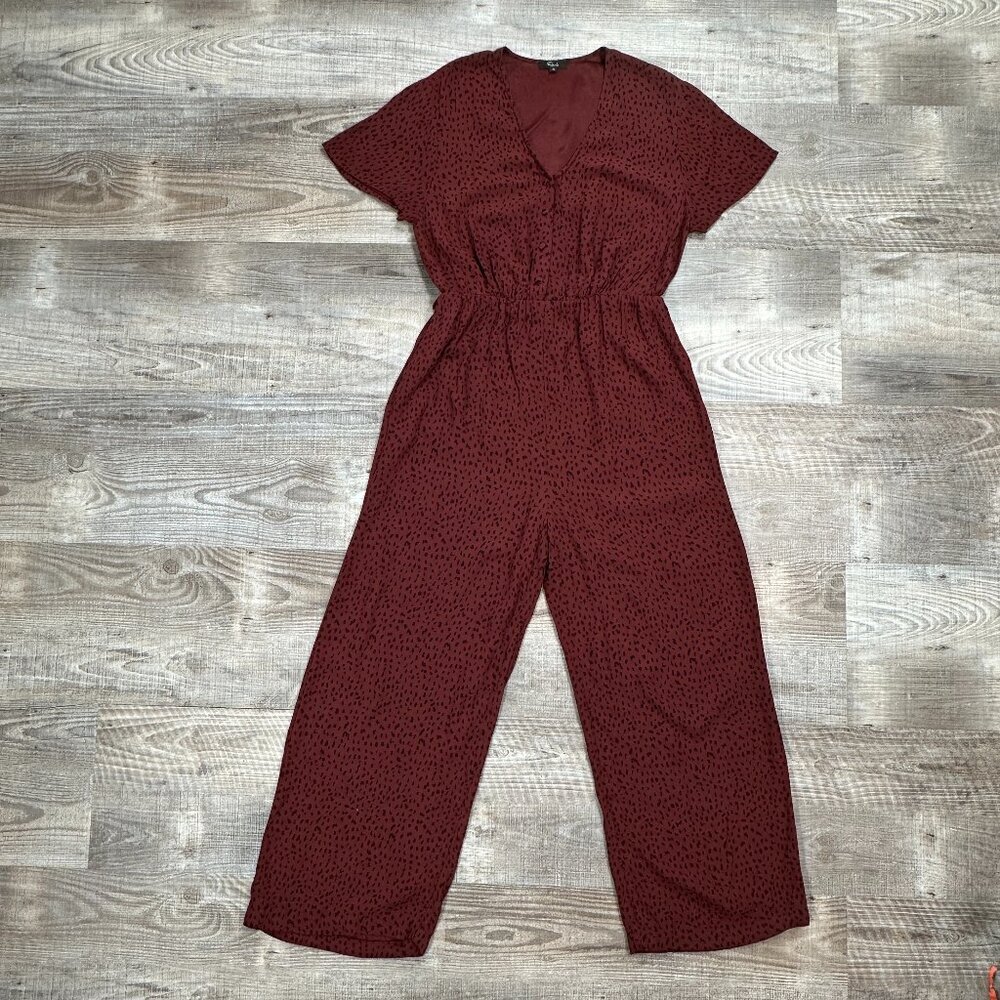 Rails Size Xs V-Neck Cropped Jumpsuit Maroon & Bl… - image 3
